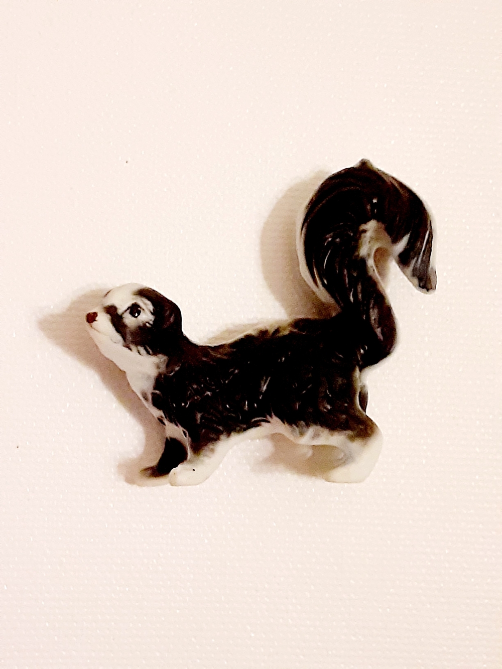 Black and White Cermaic Skunk Figurine Small Pet Mini